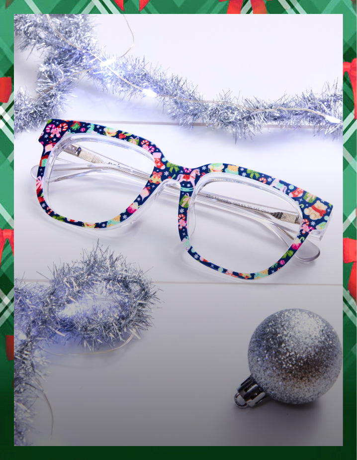 Floral Pair Eyewear frame with winter decorations